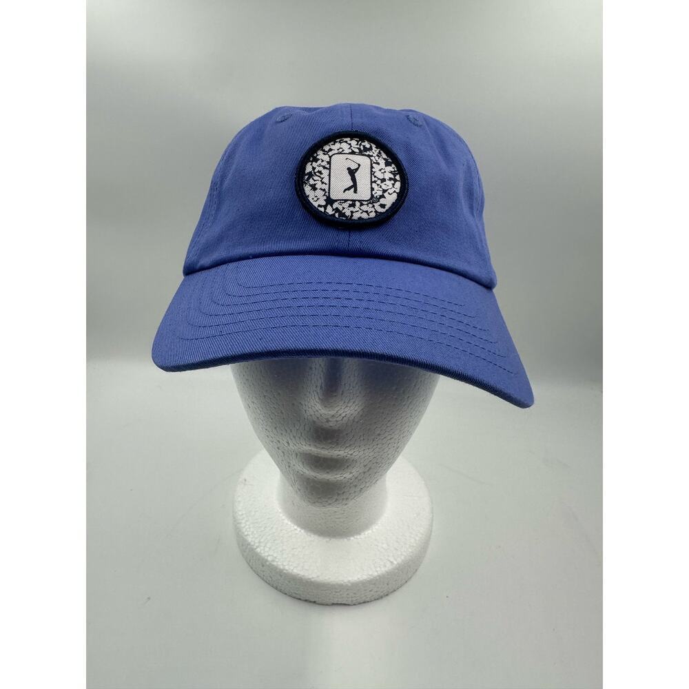 PGA Tour Course Essentials Ball Cap Hat Adjustable Light Blue Swinging Golfer